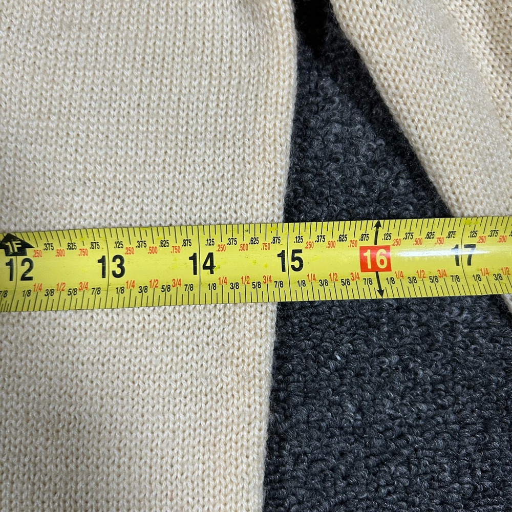 Bebe Sweater Dress Womens Large Creme Excellent 100% Wool Cowl Neck Long Sleeve - Picture 3 of 6